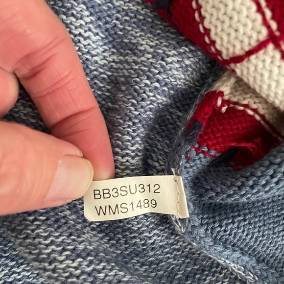 Bobbie Brooks Vintage Y2k Womens Size Large Blue Patriotic Flag Sweater Vest - Picture 9 of 11